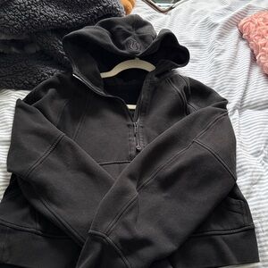 lululemon athletica oversized half-zip scuba hoodie all black